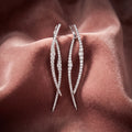 18K Round Diamond Drop Earrings — AI cloth, in-house