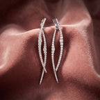 18K Round Diamond Drop Earrings — AI cloth, in-house