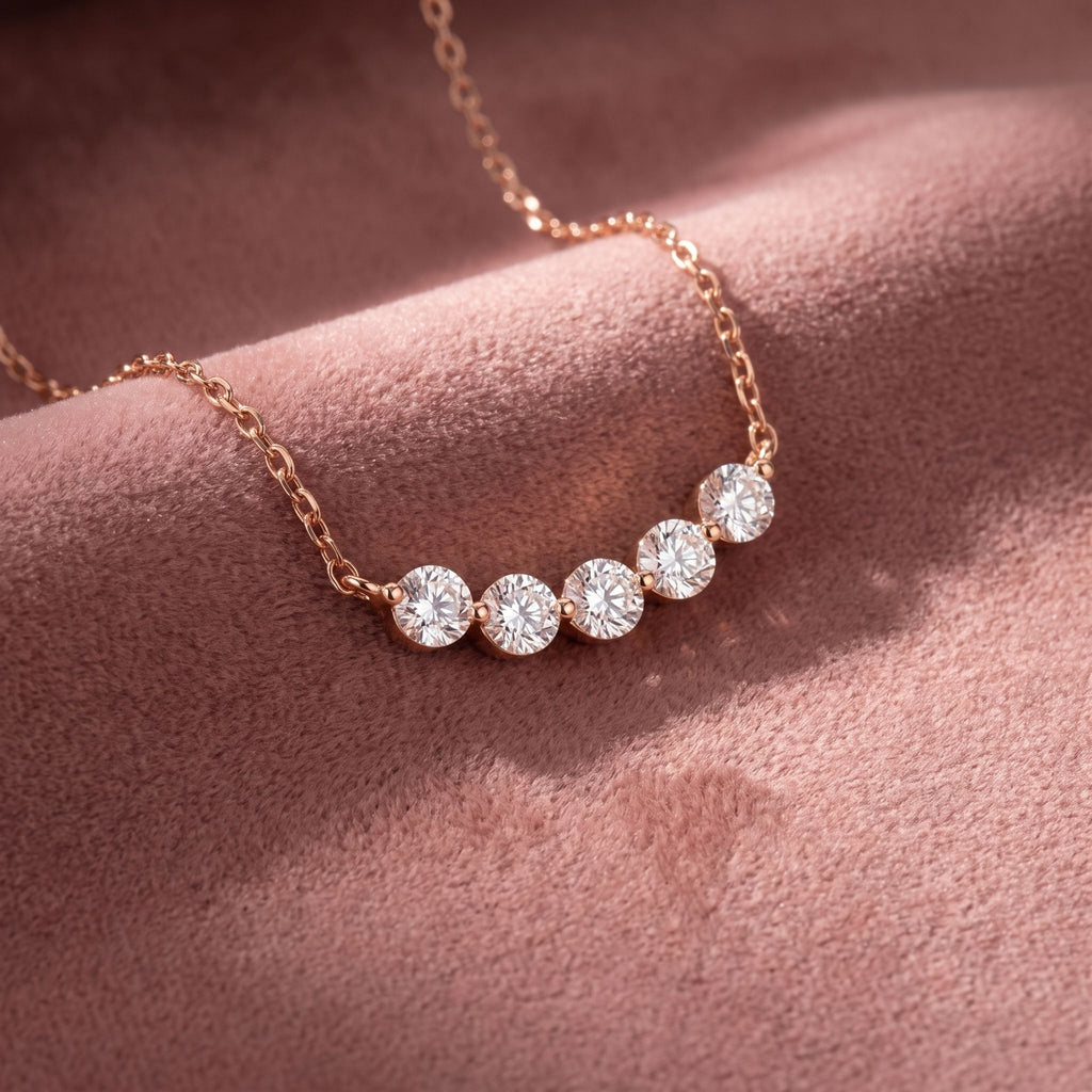 18K Geometric Round Diamond Pendant — AI cloth, in-house