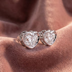 18K Solitaire Heart Diamond Stud Earrings — AI cloth, in-house