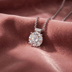 18K Solitaire Round Diamond Pendant — AI cloth, in-house