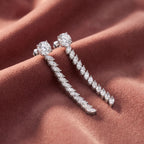 18K Round Diamond Drop Earrings — AI cloth, in-house