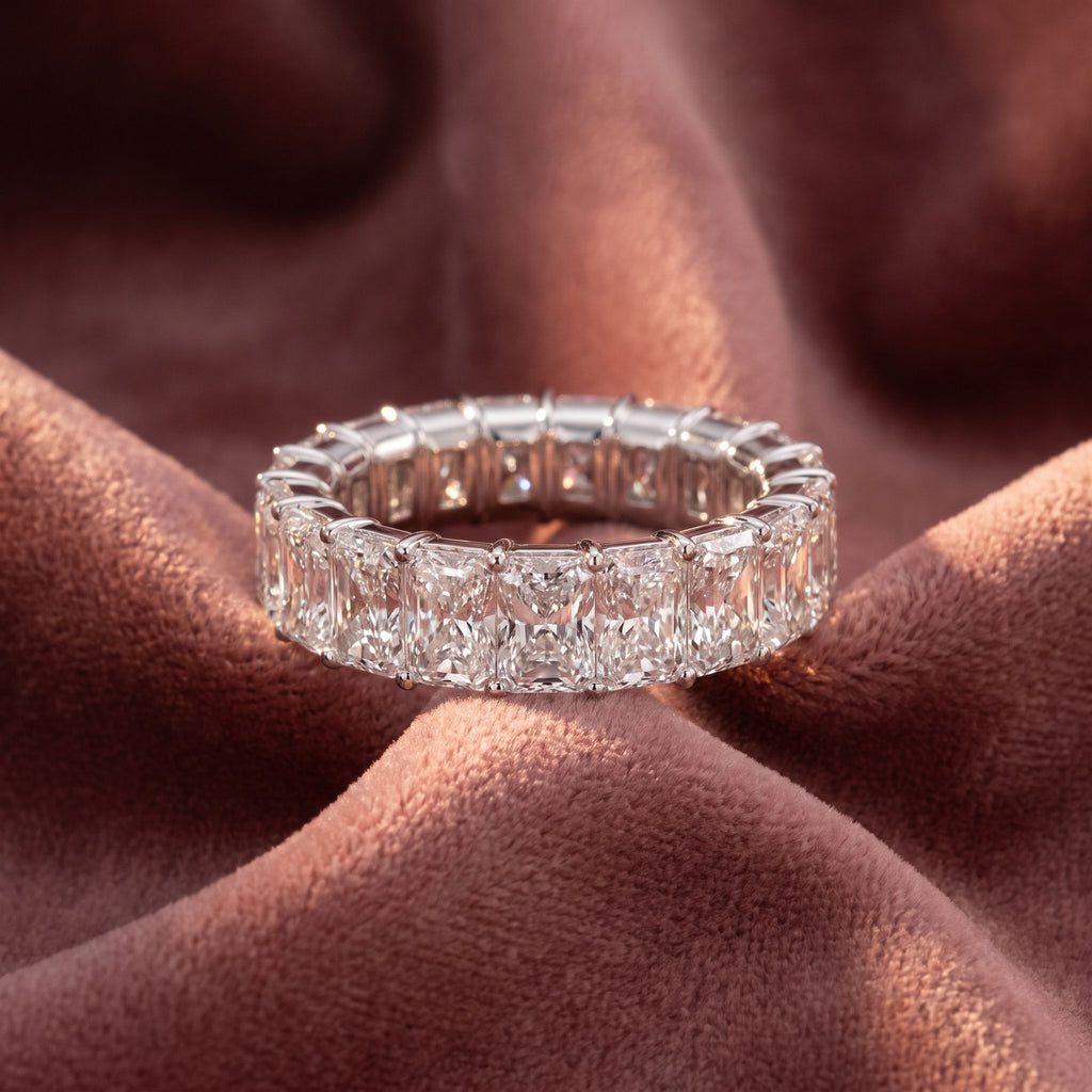 14K Eternity Radiant Diamond Ring — AI cloth, in-house