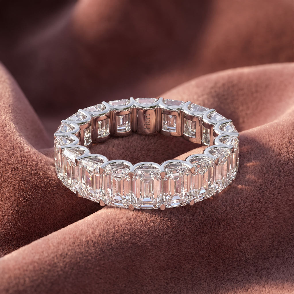 14K Emerald Diamond Full Eternity Ring — AI cloth, in-house