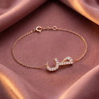 18K Arabic Alphabet Diamond Bracelet — AI cloth, in-house