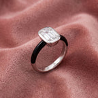 18K Solitaire Emerald Diamond Ring — AI cloth, in-house