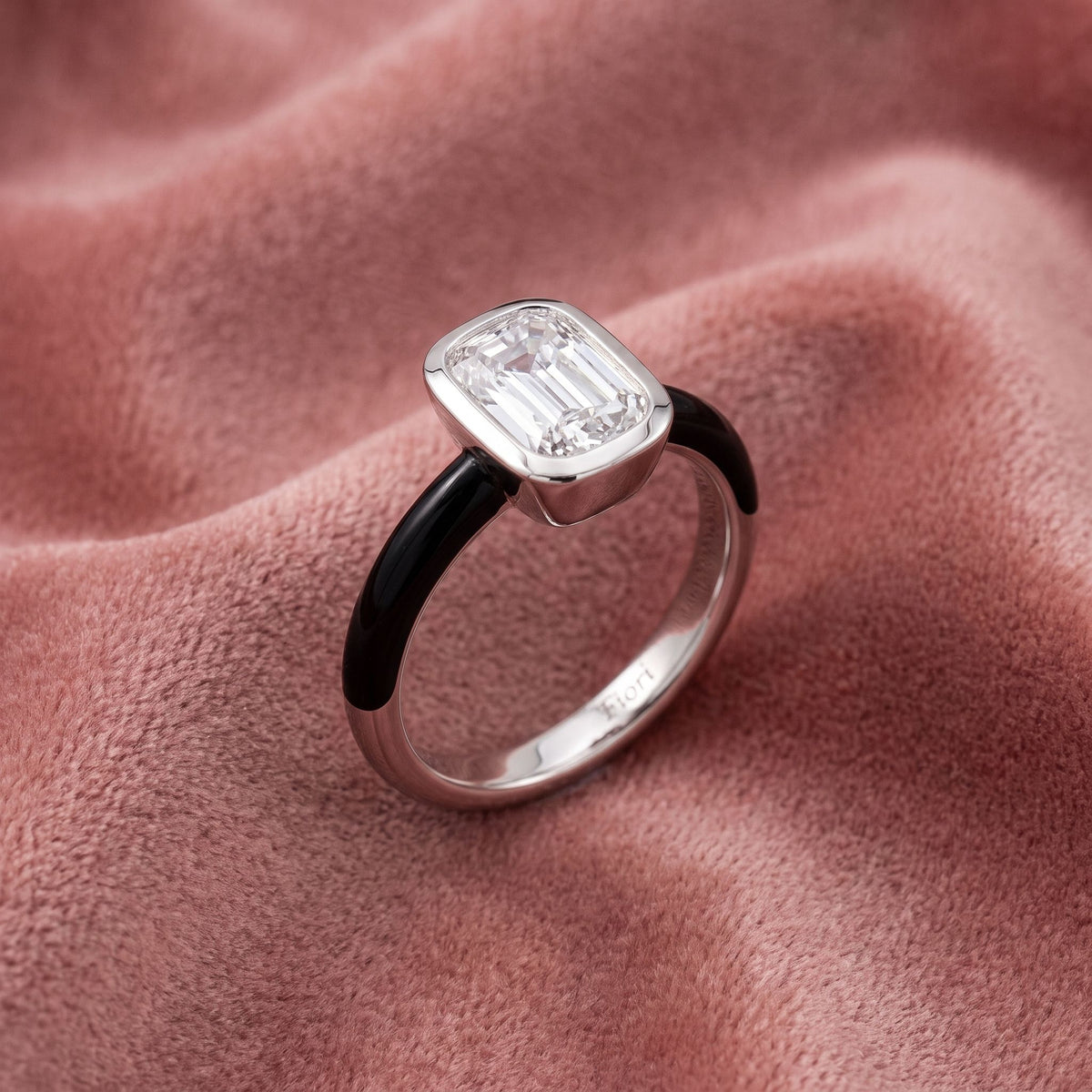 18K Solitaire Emerald Diamond Ring — AI cloth, in-house