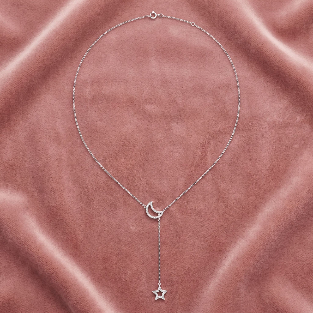 18K Cascading Drop Diamond Choker Necklace — AI cloth, in-house