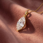 18K Solitaire Marquise Diamond Pendant — AI cloth, in-house