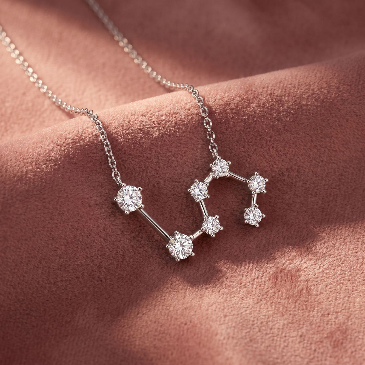18K Constellation Round Diamond Pendant — AI cloth, in-house