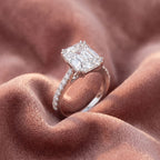 18K Solitaire Radiant Diamond Ring — AI cloth, in-house