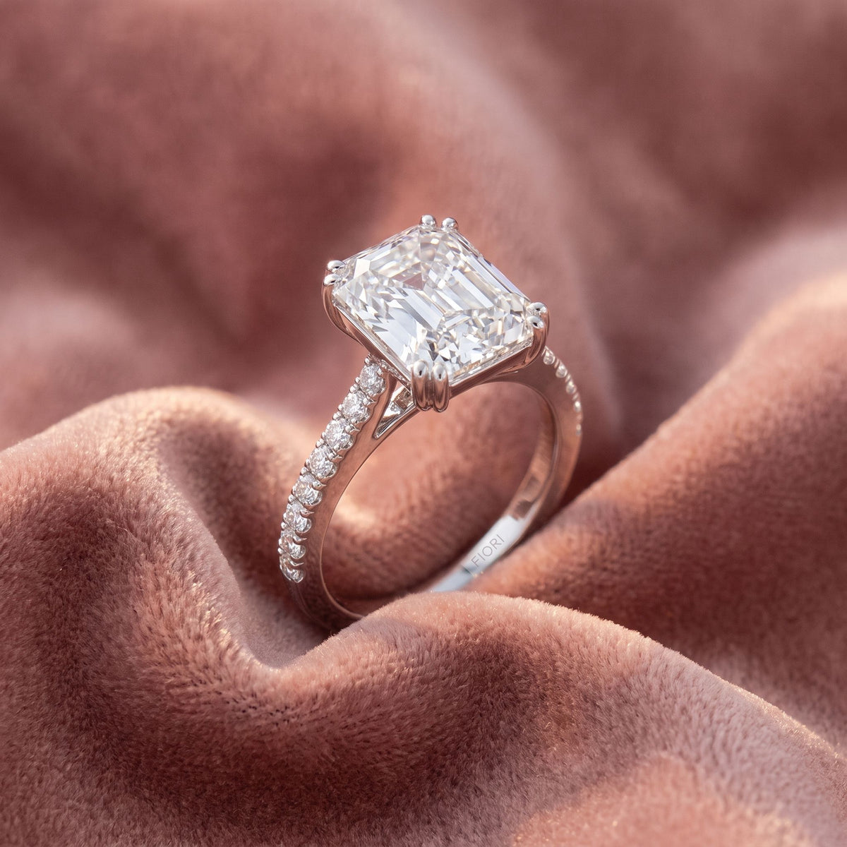 18K Solitaire Radiant Diamond Ring — AI cloth, in-house
