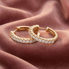 18K Diamond Hoop Earrings — AI cloth, in-house