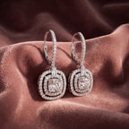 18K Drop Princess Diamond Earrings — AI cloth, in-house