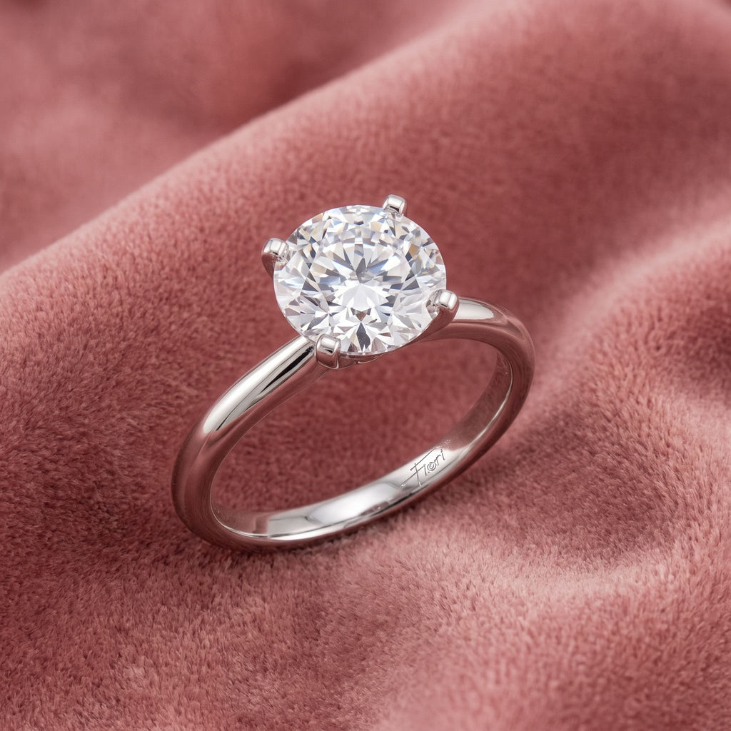 18K Round Diamond Solitaire Engagement Ring — AI cloth, in-house