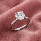 18K Round Diamond Solitaire Engagement Ring — AI cloth, in-house