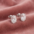 18K Solitaire Oval Diamond Earrings — AI cloth, in-house