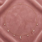 18K Square Diamond Station Necklace — AI cloth, in-house
