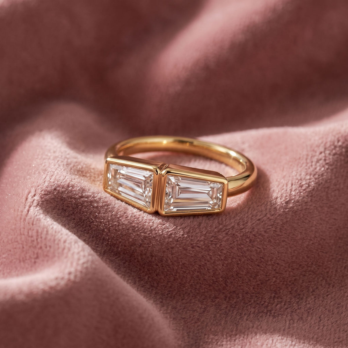 18K Bespoke Baguette Diamond Ring — AI cloth, in-house