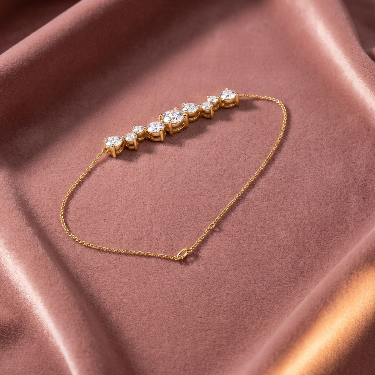 14K Gold Round Diamond Bracelet — AI cloth, in-house