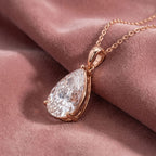18K Solitaire Pear Diamond Pendant — AI cloth, in-house