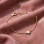 18K Solitaire Diamond Pendant — AI cloth, in-house