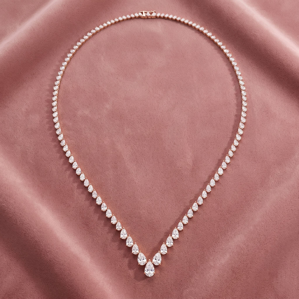 18K Oval Diamond Collar Necklace — AI cloth, in-house