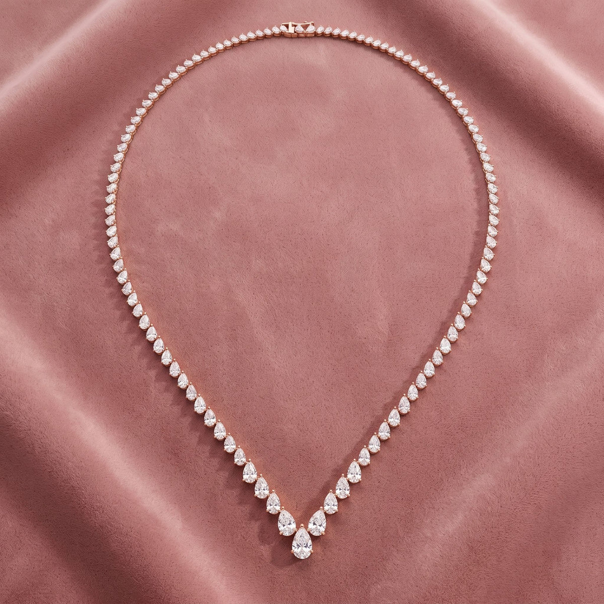 18K Oval Diamond Collar Necklace — AI cloth, in-house