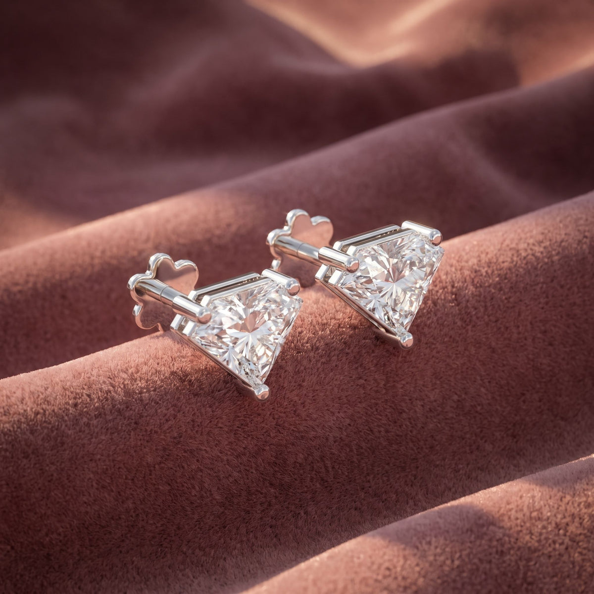 14K Trillion Diamond Stud Earrings — AI cloth, in-house