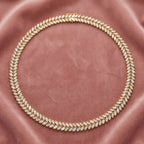 18K Oval Diamond Necklace — AI cloth, in-house