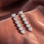 18K Heart Diamond Drop Earrings — AI cloth, in-house