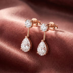 14K Drop Pear Diamond Earrings — AI cloth, in-house