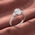 18K Oval Shoulder Set Diamond Engagement Ring — AI cloth, in-house