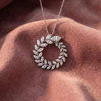 18K Leaf Diamond Pendant — AI cloth, in-house