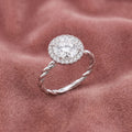 18K Halo Round Diamond Engagement Ring — AI cloth, in-house