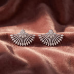 18K Fan Round Diamond Earrings — AI cloth, in-house