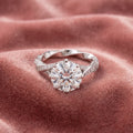 18K Solitaire Round Diamond Engagement Ring — AI cloth, in-house