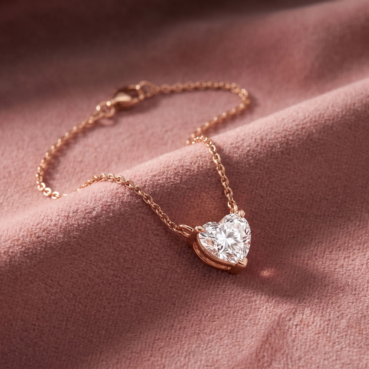 18K Solitaire Diamond Pendant — AI cloth, in-house