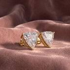 18K Trillion Solitaire Diamond Earrings — AI cloth, in-house