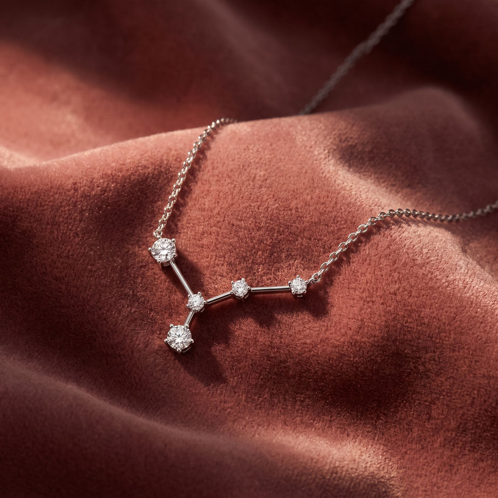 18K Constellation Round Diamond Pendant — AI cloth, in-house