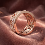 18K Leaf Eternity Diamond Ring — AI cloth, in-house