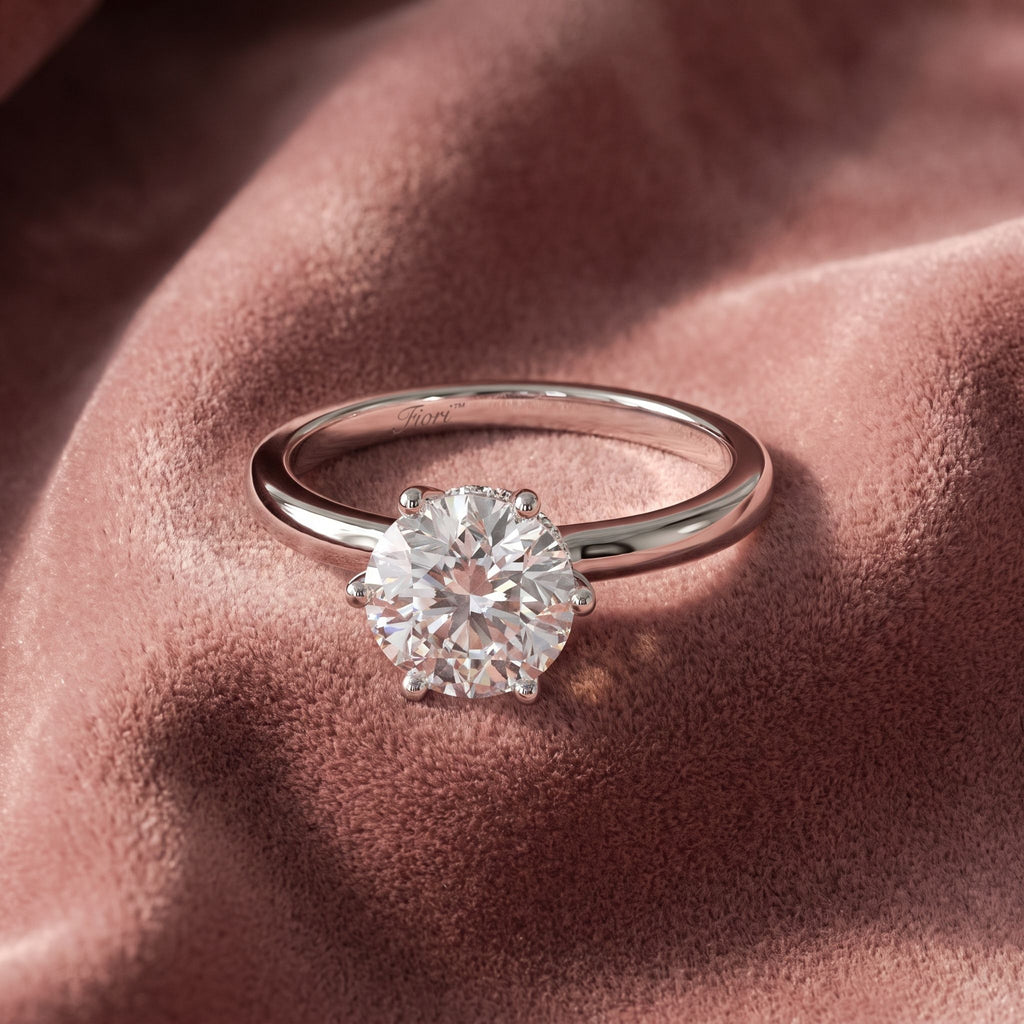 14K Solitaire Round Diamond Engagement Ring — AI cloth, in-house