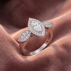 14K Halo Marquise Diamond Ring — AI cloth, in-house