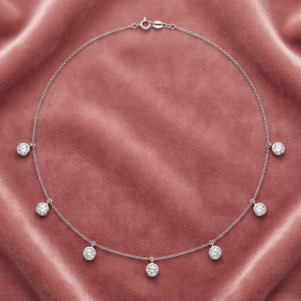 18K Pink and White Diamond Necklace — AI cloth, in-house