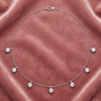 18K Pink and White Diamond Necklace — AI cloth, in-house