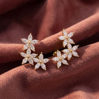 18K Floral Marquise Diamond Earrings — AI cloth, in-house