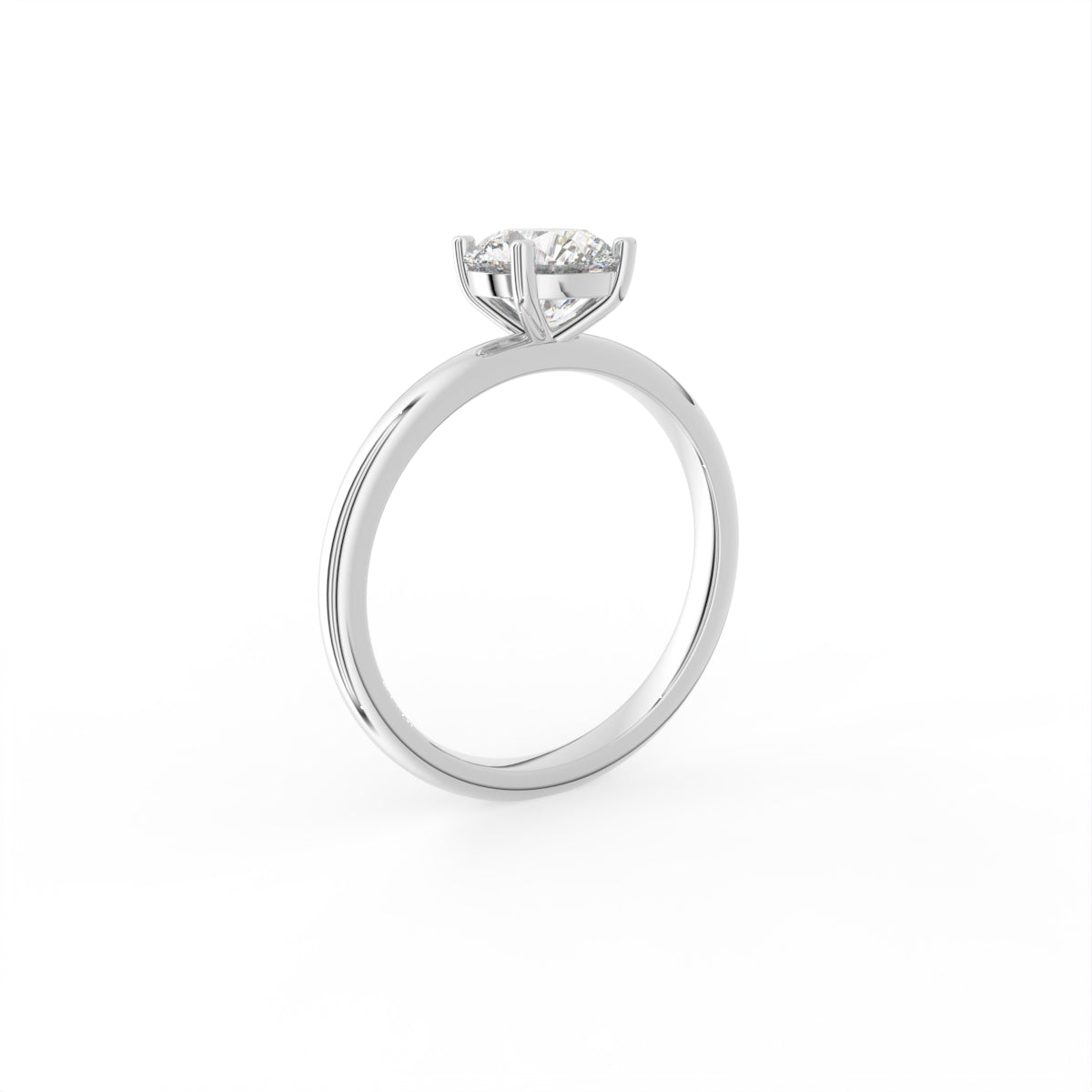 18K Solitaire Diamond Ring — 3D VIEW