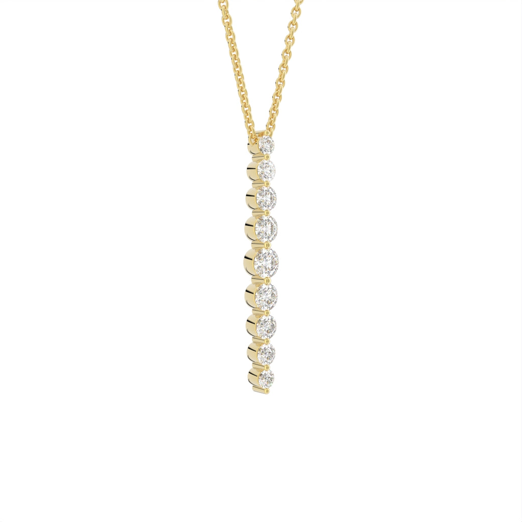18K Geometric Diamond Pendant — 3D VIEW
