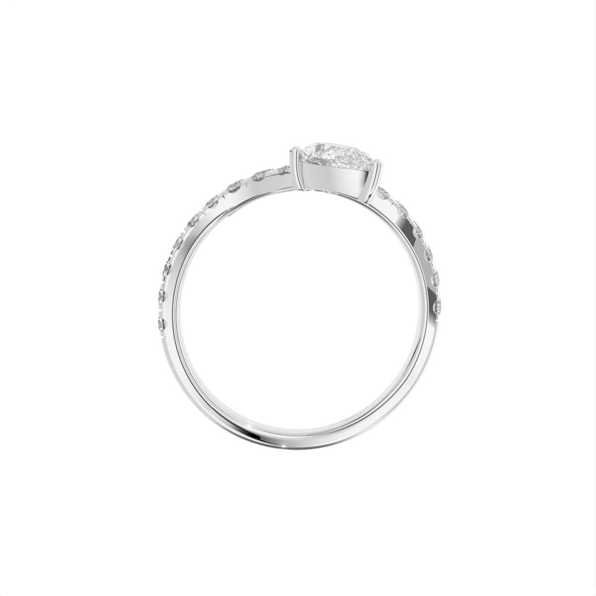 18K Pear Diamond Ring — FRONT