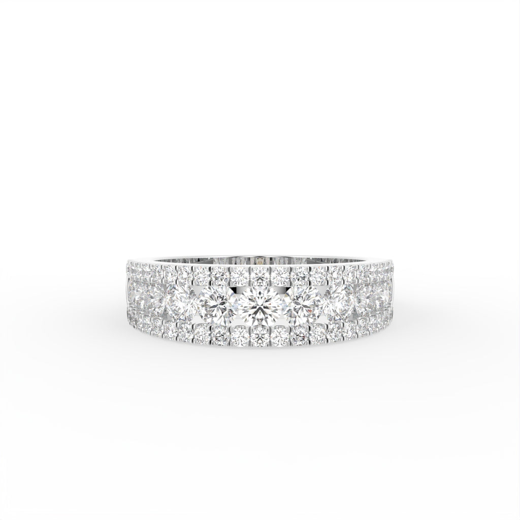 18K White Gold Eternity Round Diamond Ring — TOP